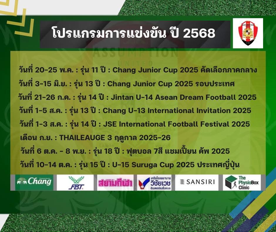  เช็คได้ที่นี่!! โปรแกรมแข่งขันของทีม “เจ้าสัวน้อย” 