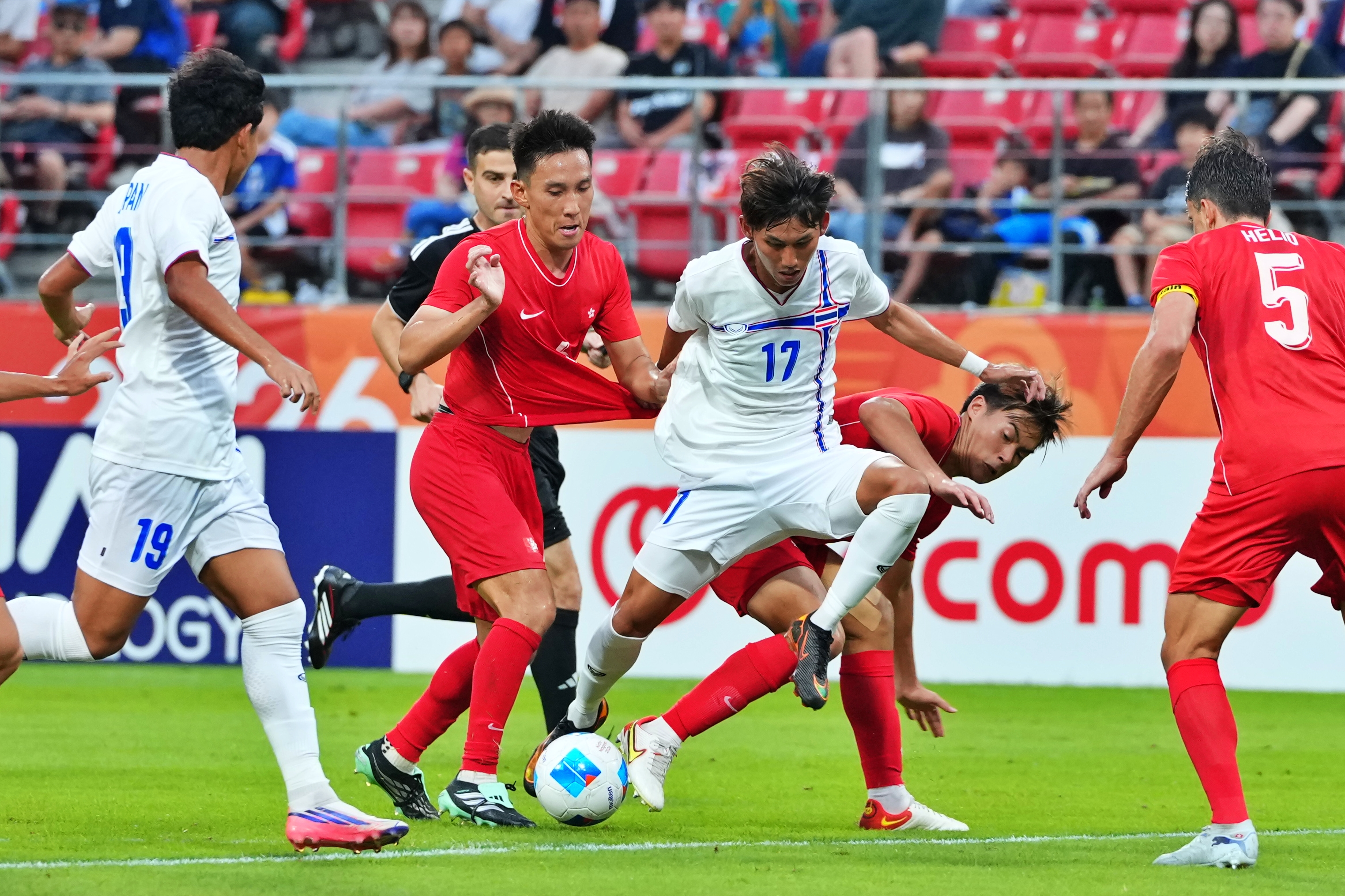  ทีมชาติไทย อัด ฮ่องกง 5-1 ศึกเอเชียนเกมส์ 2026 นัดที่สอง กลุ่มเอ 